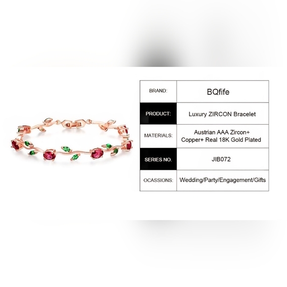 18k Yellow Gold-Plated Diamond Accent Two-Tone Gemstone Tennis Bracelet - Picture 4 of 4